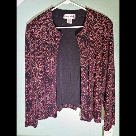 Ronnie Nicole Tank Top And Sweater Duo Glitter Sparkling Size L - Picture 3 of 5